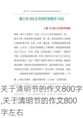 关于清明节的作文800字,关于清明节的作文800字左右