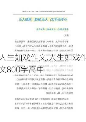 人生如戏作文,人生如戏作文800字高中