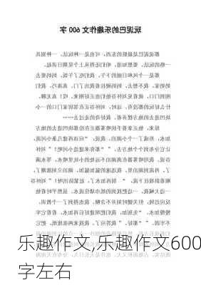 乐趣作文,乐趣作文600字左右