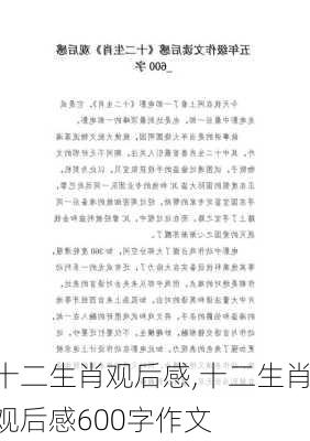 十二生肖观后感,十二生肖观后感600字作文