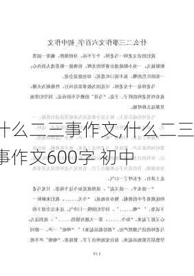 什么二三事作文,什么二三事作文600字 初中