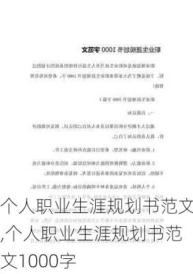 个人职业生涯规划书范文,个人职业生涯规划书范文1000字