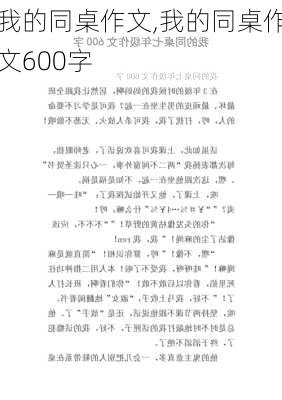 我的同桌作文,我的同桌作文600字