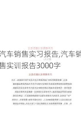 汽车销售实习报告,汽车销售实训报告3000字