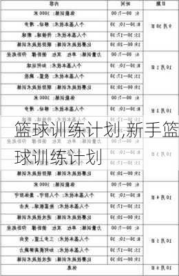 篮球训练计划,新手篮球训练计划