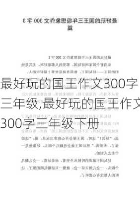 最好玩的国王作文300字三年级,最好玩的国王作文300字三年级下册