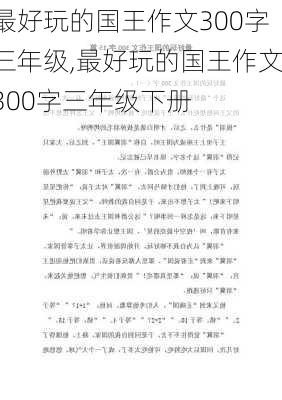 最好玩的国王作文300字三年级,最好玩的国王作文300字三年级下册