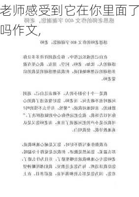 老师感受到它在你里面了吗作文,