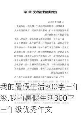 我的暑假生活300字三年级,我的暑假生活300字三年级优秀作文