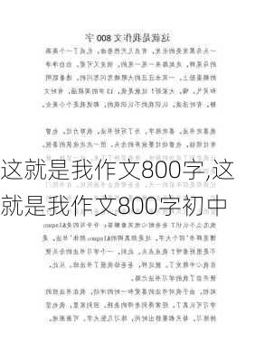 这就是我作文800字,这就是我作文800字初中