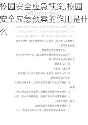 校园安全应急预案,校园安全应急预案的作用是什么