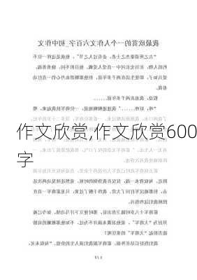 作文欣赏,作文欣赏600字