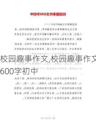 校园趣事作文,校园趣事作文600字初中