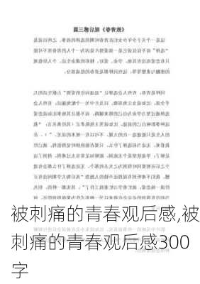 被刺痛的青春观后感,被刺痛的青春观后感300字