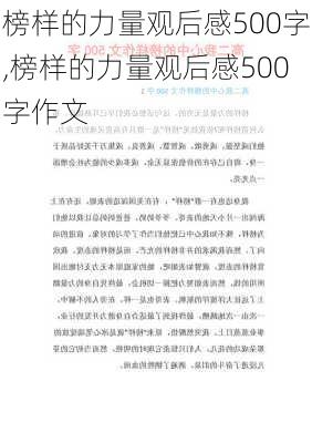 榜样的力量观后感500字,榜样的力量观后感500字作文