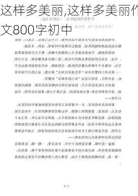 这样多美丽,这样多美丽作文800字初中