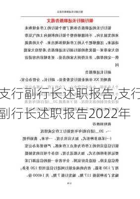 支行副行长述职报告,支行副行长述职报告2022年