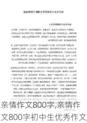 亲情作文800字,亲情作文800字初中生优秀作文