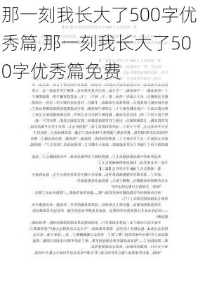 那一刻我长大了500字优秀篇,那一刻我长大了500字优秀篇免费