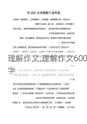 理解作文,理解作文600字