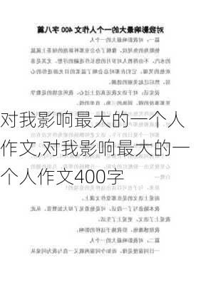 对我影响最大的一个人 作文,对我影响最大的一个人作文400字