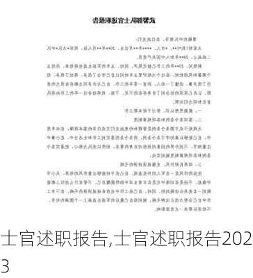 士官述职报告,士官述职报告2023