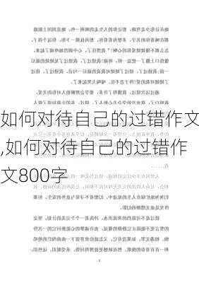 如何对待自己的过错作文,如何对待自己的过错作文800字