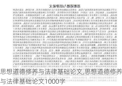 思想道德修养与法律基础论文,思想道德修养与法律基础论文1000字