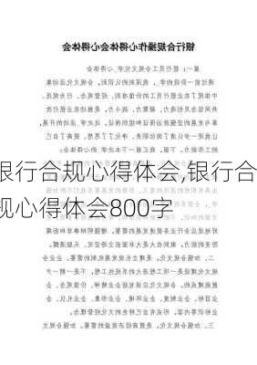 银行合规心得体会,银行合规心得体会800字