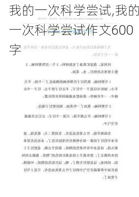 我的一次科学尝试,我的一次科学尝试作文600字