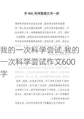 我的一次科学尝试,我的一次科学尝试作文600字