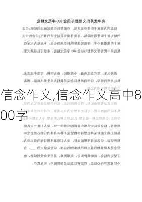 信念作文,信念作文高中800字