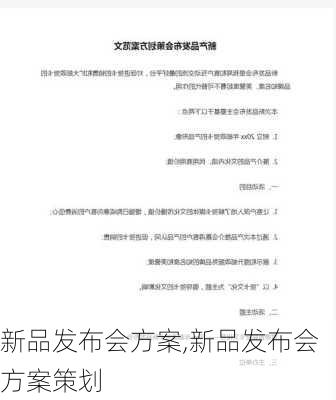 新品发布会方案,新品发布会方案策划