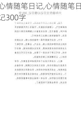 心情随笔日记,心情随笔日记300字