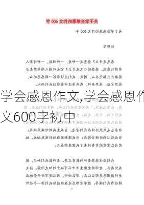 学会感恩作文,学会感恩作文600字初中