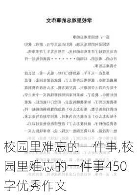 校园里难忘的一件事,校园里难忘的一件事450字优秀作文