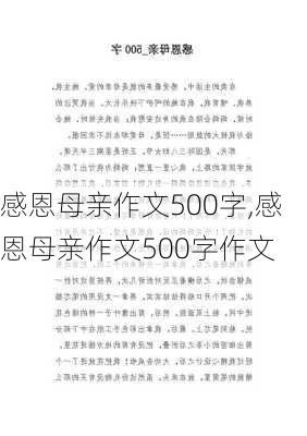 感恩母亲作文500字,感恩母亲作文500字作文