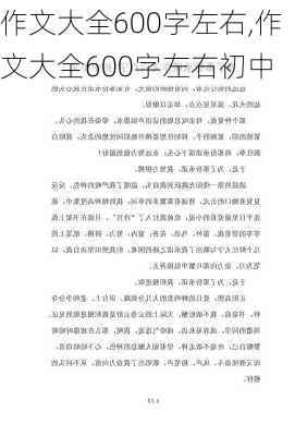 作文大全600字左右,作文大全600字左右初中