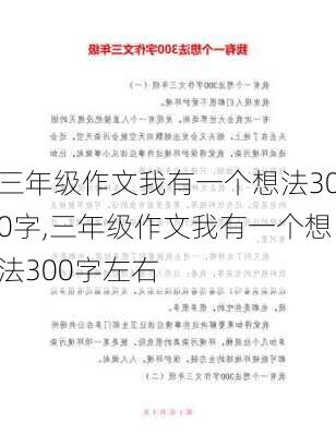 三年级作文我有一个想法300字,三年级作文我有一个想法300字左右