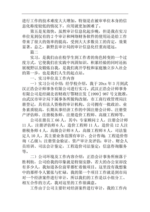 审计实习报告,会计实习报告3000字