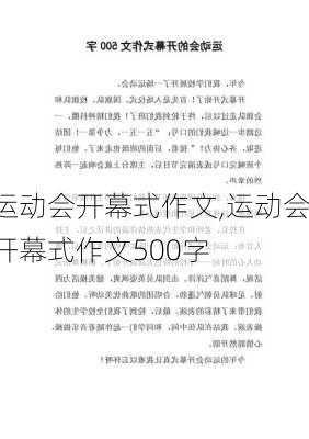 运动会开幕式作文,运动会开幕式作文500字