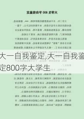 大一自我鉴定,大一自我鉴定800字大学生