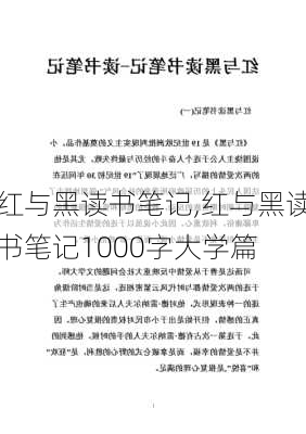 红与黑读书笔记,红与黑读书笔记1000字大学篇