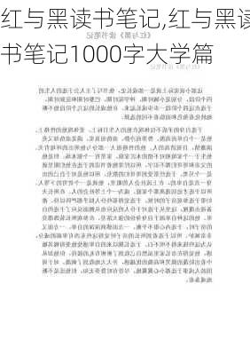 红与黑读书笔记,红与黑读书笔记1000字大学篇