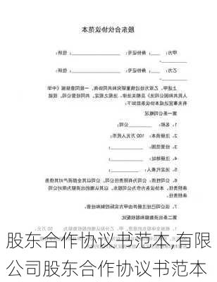 股东合作协议书范本,有限公司股东合作协议书范本