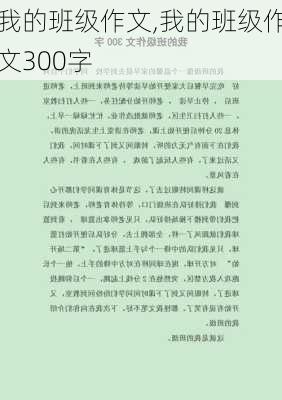 我的班级作文,我的班级作文300字