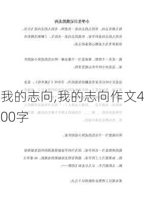 我的志向,我的志向作文400字