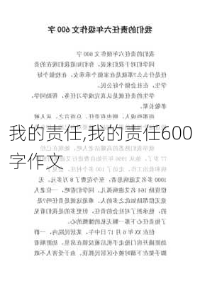 我的责任,我的责任600字作文