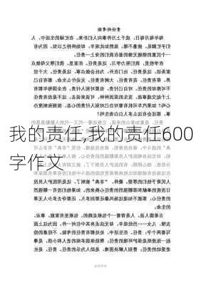 我的责任,我的责任600字作文