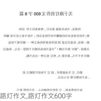 路灯作文,路灯作文600字